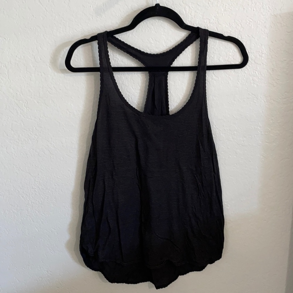 Lululemon Black Striped Razorback Tank, Size 6